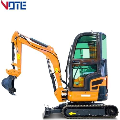 China 1 Ton 2 Ton Mini Excavator With Cab Cleaning Up Silt And Flood Prevention Small Digger