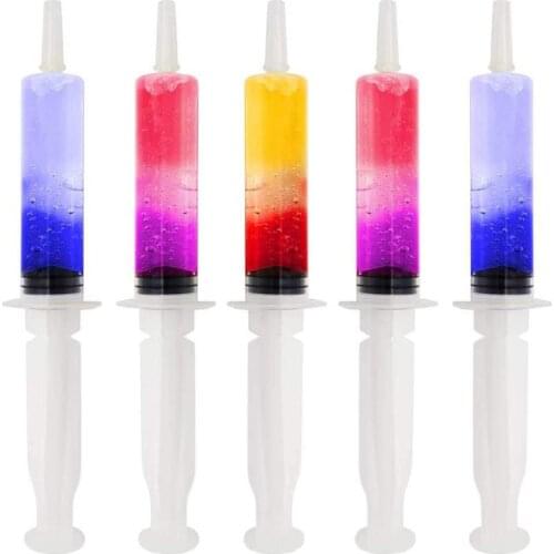 Reusable 60ml Jello Food Shot Syringes With Dispensing Screw Needles Tip For Mixing Liquid Needle Injector Halloween Party