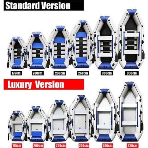2 Person 200cm Inflatable Boat PVC Rowing Kayak Canoe Raft Dinghy Hovercraft Fishing Diving Ship Air Deck Bottom Professional