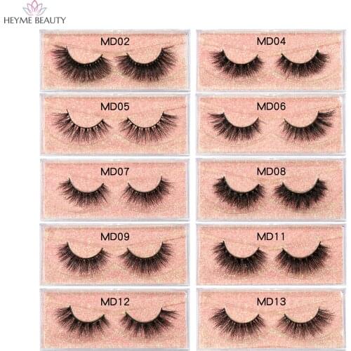 HEYME Eyelashes 3D Mink Lashes Dramatic Fluffy Soft Wispy Volume Natural Long Reusable Thick Cross False Eyelash Dropshipping