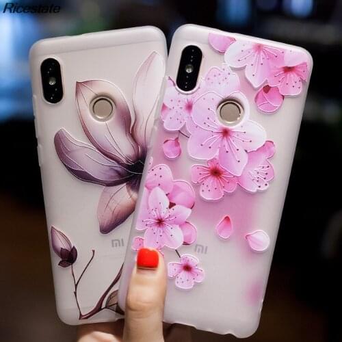 Cute flower Case For Xiaomi Redmi Note 5 6 7 8 9 Pro Redmi 5 Plus 6A 7A 8A GO Cover Mi 8 lite A2 Lite 3D Relief Silicone Case