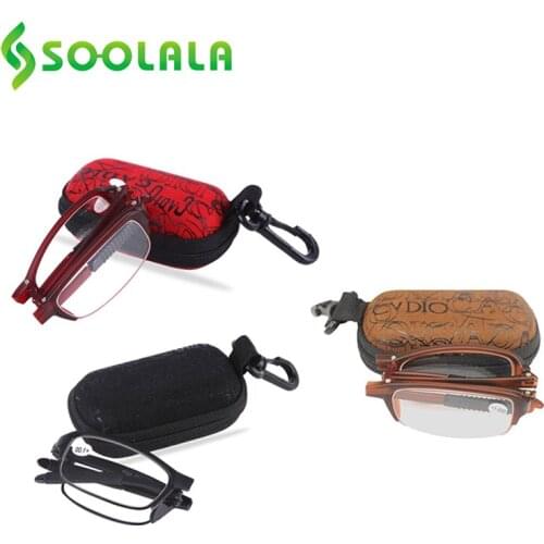 SOOLALA 3pcs Unisex TR90 Flodable Reading Glasses Women Men Ultralight Magnifying Presbyopic Glasses with Case +1.0 2.0 to 4.0
