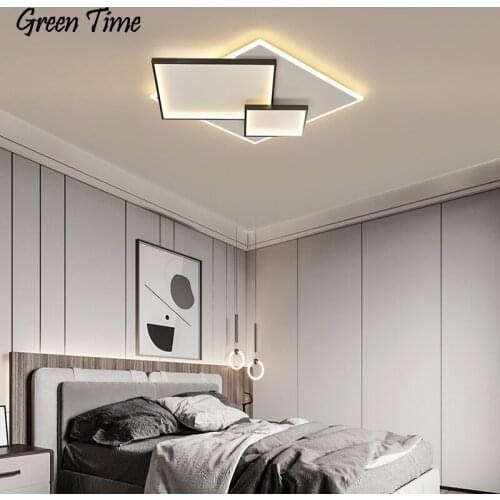 Black&Gold Modern Led Ceiling Light For Living room Bedroom Dining room Home Acrylic Ceiling Lamp Dimmable Fixtures 110V 220V