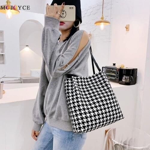Fashion Plaid Handbag Women Daily Shoulder Top-handle Bag Lady Shopping Totes Popular Simple Female Daily Bag