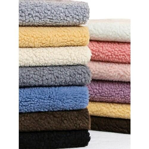 160cmx50cm Lamb Velvet Fabric Thickening Coral Fleece Plush Cotton Fleece Fabric Keep Warm Lining Doll Flannel Lamb Wool Fabric