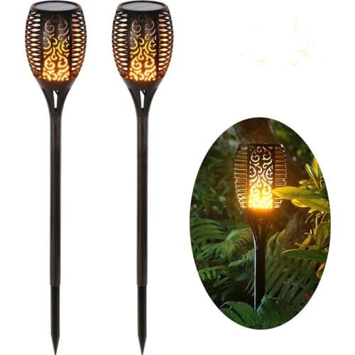 1 Pcs OR 2 Pcs 96 LED Waterproof Flickering Flame Solar Torch Light Garden Lamp Outdoor Landscape Decoration Garden Lawn Light