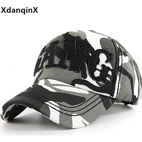 XdanqinX Camouflage hat for men women new cotton baseball cap snapback cap sports caps adjustable size couple hats fishing cap