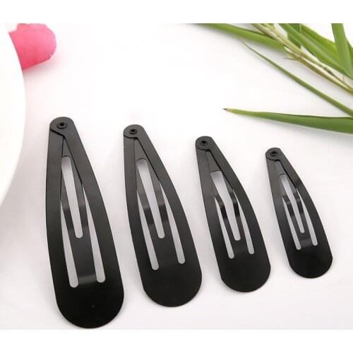 100pcs/bag Handmade Hairgrip 50/60/70/80mm Black Gold Tone Snap Hair Clips Diy Hair Accessories Hairgrip For Women Girls