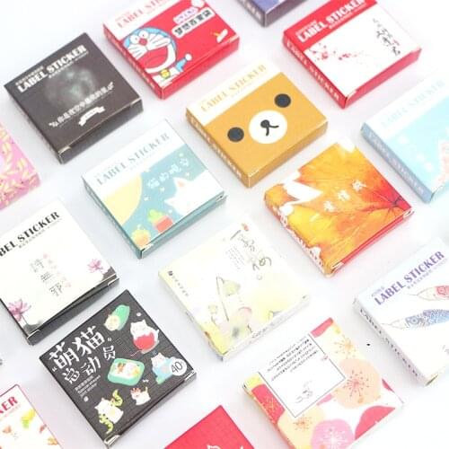 40 PCS/box Mini Cartoon Paper Sticker Decoration Decal DIY Album Scrapbooking Seal Sticker Kawaii Stationery Gift Material Escol