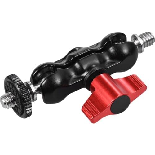 Andoer Arm Mount Adapter Multi-function Double Ballhead With Shoe Mount and 1/4 Inch Screw For DSLR