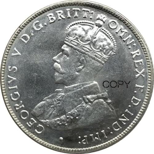 Australia George V 1935 Year One 1 Florin Two Shillings Cuproickel Plated Silver Copy Coins