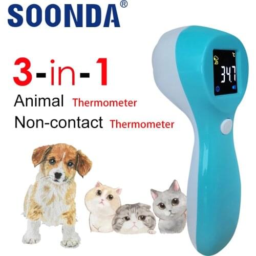 3-in-1 Non-Contact Digital Infrared Thermometer for Pet Cat Dog Animal’s Temperature Gun Pig Cow Sheep Horse Thermometer Meter