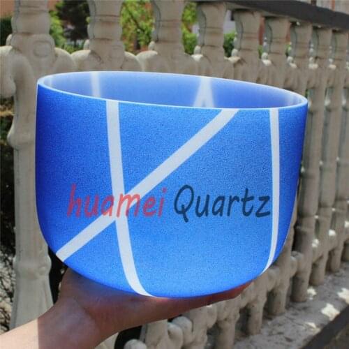 11 inch Color stripe Chakra Frosted Quartz Crystal Singing Bowl