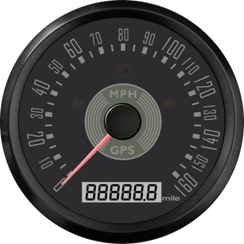 85mm Classical GPS Speedometer 0-160MPH Adjustable Odometer With Red Yellow Adjustable Backlight For Car Retro GPS Speedometer