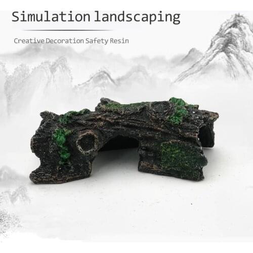 Creative Tree Cave Fish Tank Reptile Aquarium Landscaping Tree Cave Shelter Climbing Pet Spider Snake Lizard Tortoise Cave
