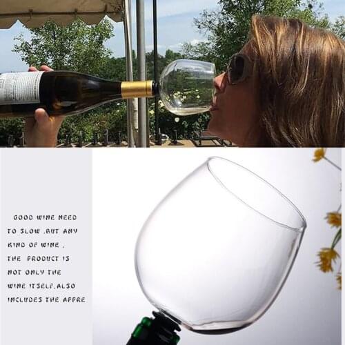 Creative Red Wine Champagne Glass Cup with Silicone Seal Drink Directly from Bottle Crystal Glasses Cocktail Mug champagne