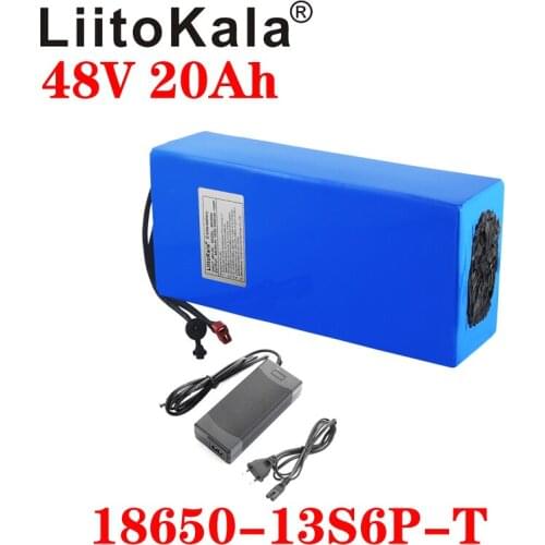 LiitoKala 48V 20ah 13s6p Lithium Battery Pack 48V 20AH 1000W electric bicycle battery Built in 20A BMS