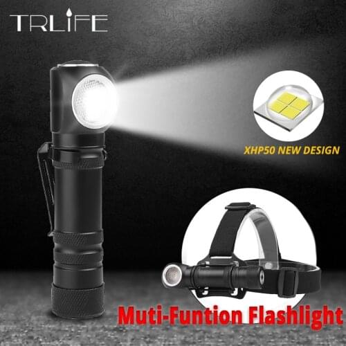 3 In 1 Muti-Function Work Lamp Magnet USB Flashlight Bike Light Built-in 18650 3 Modes XHP50 LED Also As a Head Lamp 1800mAH