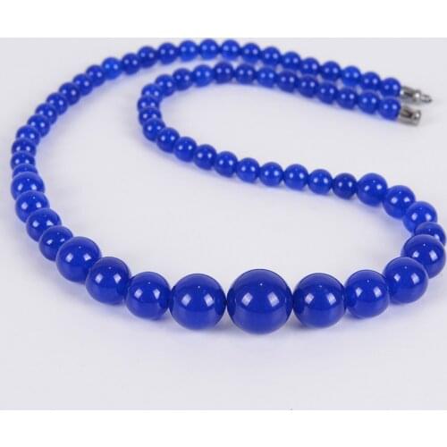 Fashion Round Bead Light Yellow Stone Necklace Natural Stone 6-14mm Yoga Balance Reiki Healing Women Jewelry J007