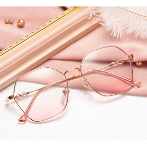 Fashion Metal Glasses Frame Women Anti-blue Light Eyeglasses Square Optical Myopia Computer Men Eye Glasses Brands Design