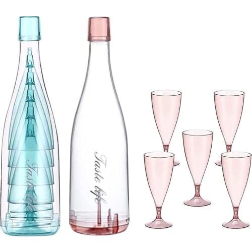 6-Piece set of High-Quality Plastic Wine Glasses Drink Cups Tall Champagne Glasses Portable Picnic Party Camping Drink Cups