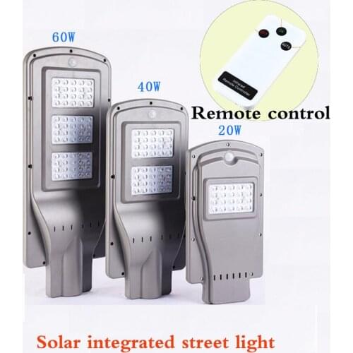 New Solar Street Light Integrated Outdoor Lighting 20W 40W 60W LED Solar Intelligent Lamp Head With Pick arm