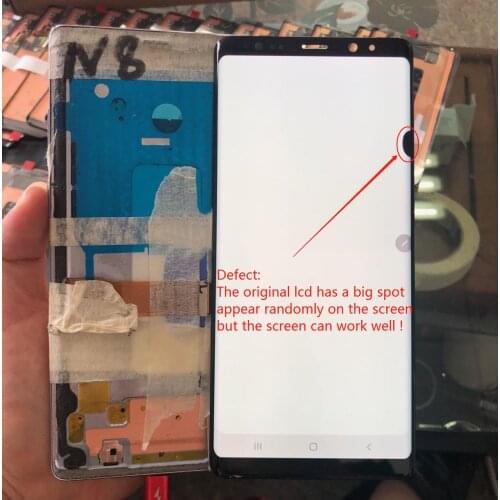 Original AMOLED with dot note8 LCD For SAMSUNG Galaxy Note 8 N9500 N950 LCD Display Touch Screen Digitizer Assembly With Frame