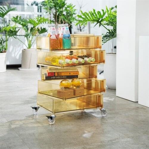 Movable 360 degree rotatable storage cabinet multi-layer drawer storage cabinet