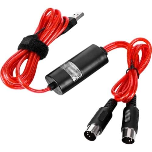 1pc USB To 2 MIDI Interface Adapter Cable Converter For PC Music Keyboard Synth Adapter Windows & Mac for IOS 2 Meters