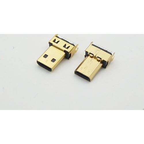 Gold Plating 19P Micro HDMI-compatible Male Connector Jacks Plug Mini Micro HDMI-compatible Connector