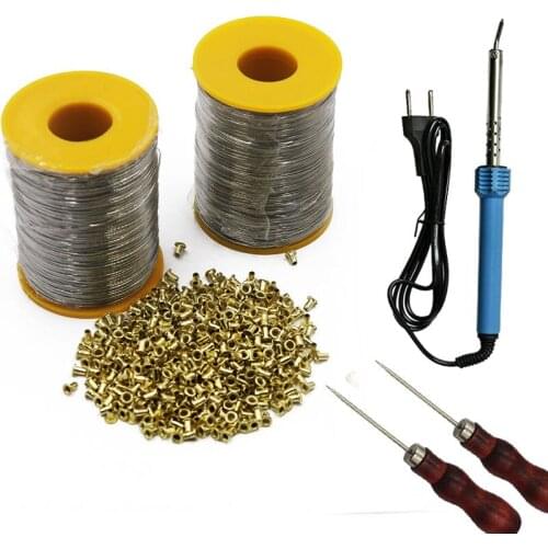 1Set Beehive Tool 500g Stainless Steel Wire 1100PC Copper Eyes Electric Wire Embedders Wood awl For Beekeeper Beekeeping Beehive