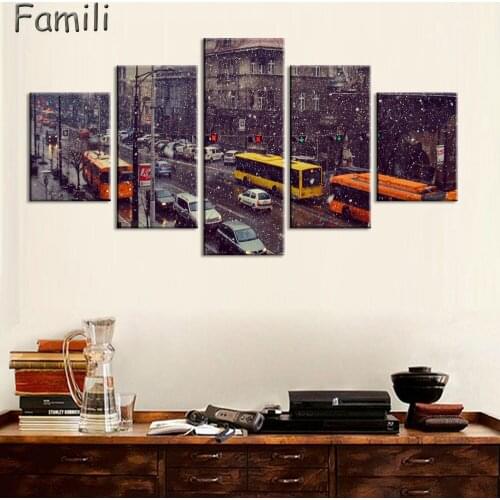 Modern Canvas Print Painting Bedroom Wall Art Panoramic Landscape Picture Night View Cuadros Decoracion Photo For Living Room