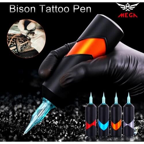 MEGA Tattoo Pen Rotary Tattoo Machine Needle Cartridges Short paragraph Tattoo Gun Black Precision RCA Motor Tattoo Machine Pen