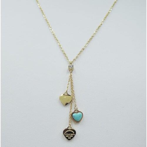 High quality top fashion necklace ,stainless steel ,anti-allerge ,avaibale in gold color,heart shape pendant necklace