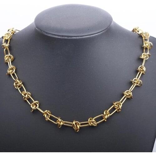 100% Stainless Steel Heavy Duty Chain Choker Necklace Gold/Silver Color Metal Handmade Chunky Chain Necklace Collier Femme