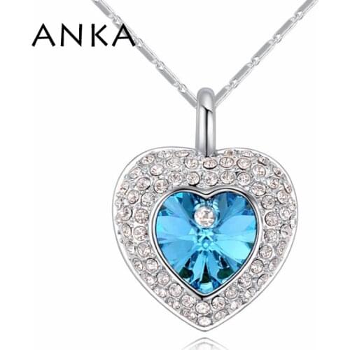 ANKA fashion simple love heart pendant Jewelry necklaces for women wedding jewelry gift Crystals from Austria #125139