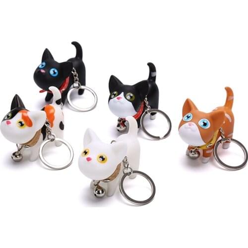 1Pcs New Cute Cartoon Fat Cat Keychain Pendant Key Rings Cat Key Chain Shake Head Car Bag Keychains Creative Jewelry Gift