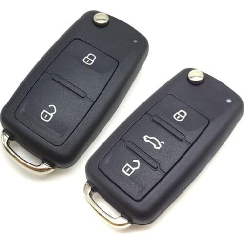 10pcs/lot Brand New Folding Flip Case Remote key shell For Vol kswagen seat sko da 2 /3 Button Fob Case with uncut blade