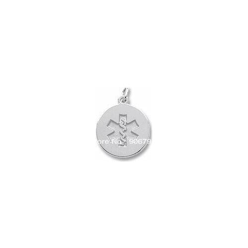100pcs a lot rhodium plated medical alert charm