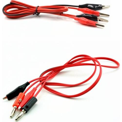 2PCS/set Test Line double-ended crocodile/alligator clips and Banana plug turn crocodile clip line test line Cable Copper for e
