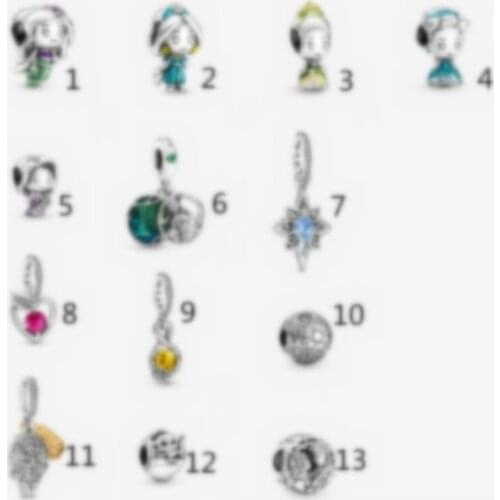 2021 Autumn 925 Sterling Silver Aladdin Jasmine Charm Cinderella Charm Snow White Apple Pendant Fits Original Pandora bracelets