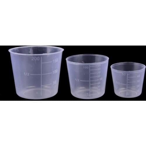 3PCS/Set 200/100/50ml Measuring Cup Labs Plastic Graduated Beakers Kitchen Tools Accessories