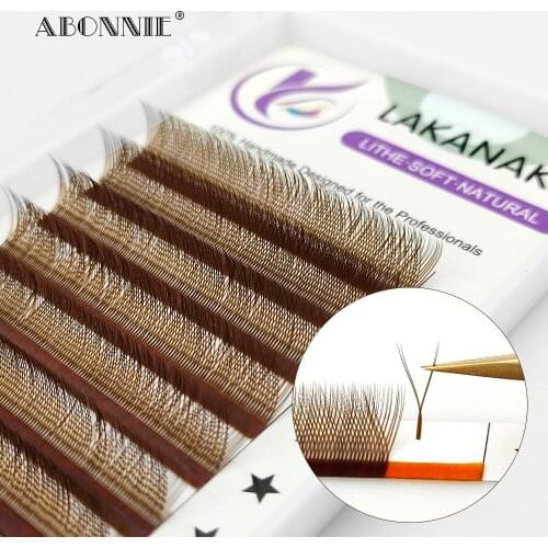 Abonnie High Quality YY Brown Lashes Premium Matte Individual Eyelash Faux Mink Y Volume Trays Free Shipping