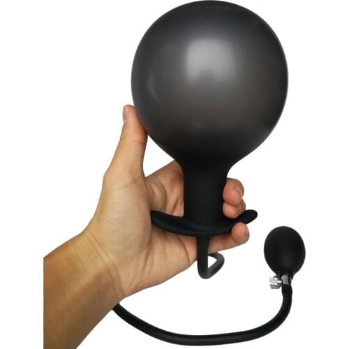 AMABOOM 8cm Inflatable Huge Anal Plug Expandable Butt Plug With Pump Adult Anal Sex Toys for Women Men Anal Dilator Massager