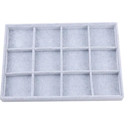 Velvet Jewelry Box Jewelry Display Holder Ring Earring Cufflink Pendant Bracelet Grid Tray Jewelry Storage Organizer Case