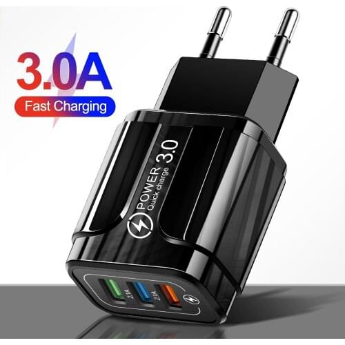 3USB Fast Chargers 3.0 Universal For iPhone 12 X 11 Huawei P40 Pro Samsung Xiaomi Mobile Phone Accessories Wall Quick Charger