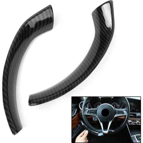 For Alfa Romeo Giulia 2017 Carbon Fiber ABS Car Styling Steering Wheel Cover Trim Interior Decoration Accessories