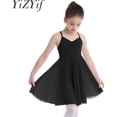 Kids Teens Chiffon Tulle Dancewear Ballet Dress Girls Contemporary Lyrical Dance Costumes Gymnastics Leotard Ballerina Dancewear