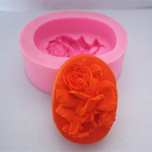 Ree shipping handmade soap silica gel mould candle soap mould silicone mold for DIY a rose