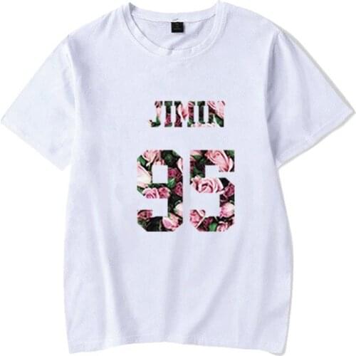 Kpop JIMIN White T-shirt Kpop Fashion Bangtan Tee Short Sleeve Summer Black T-shirt new arrivals Kpop bangtan boys JIMIN